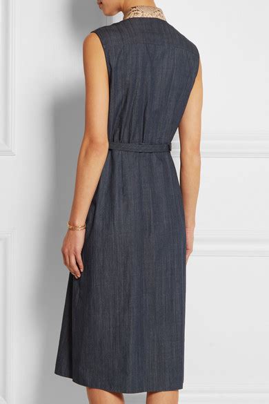 gucci denim dress with python collar|net a porter gucci dresses.